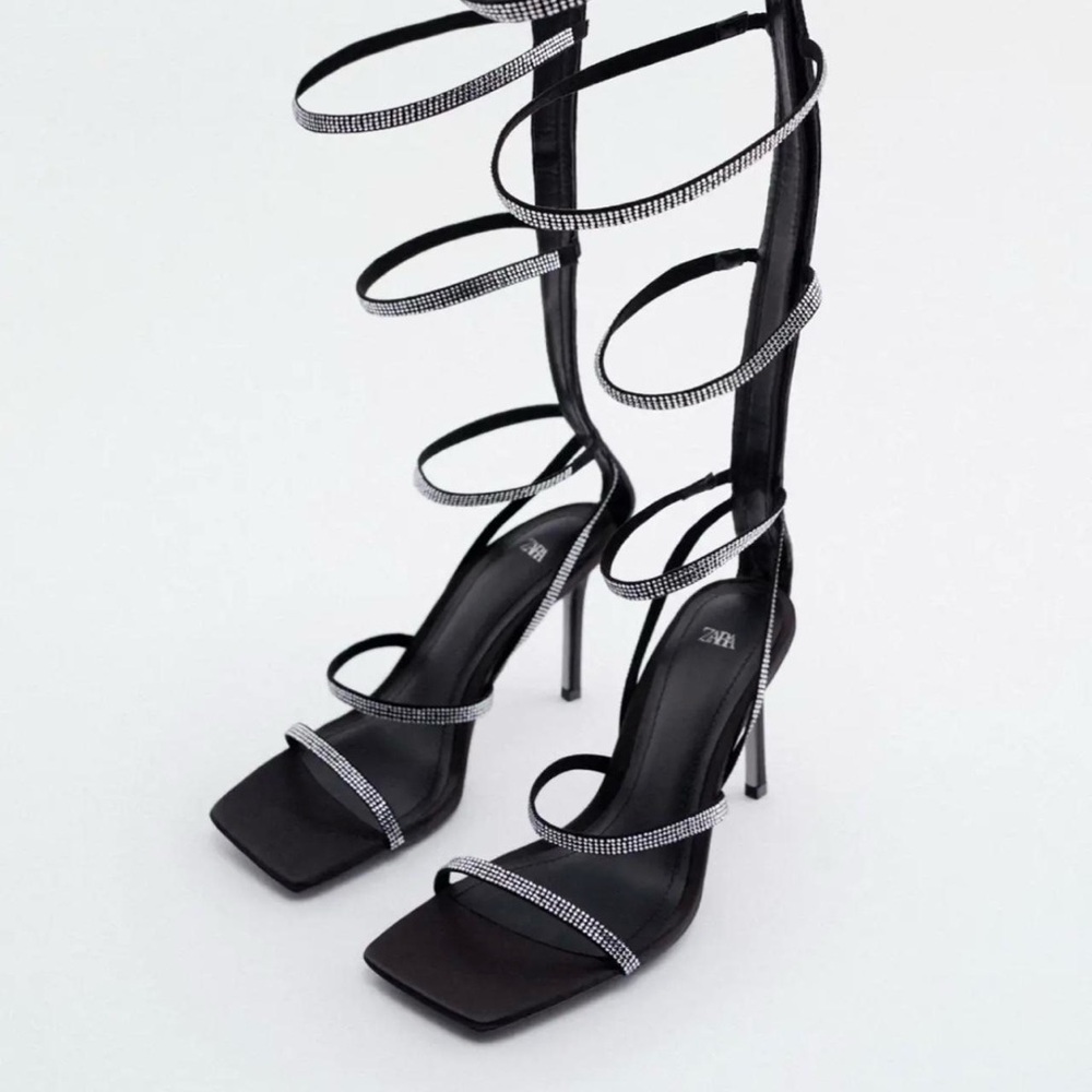 Elegant Black Strappy Heels